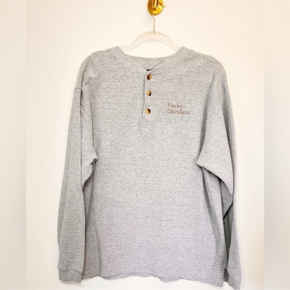 Harley Davidson UNISEX Palm Springs Cotton Blend Knit Long Sleeve Shirt Size XL